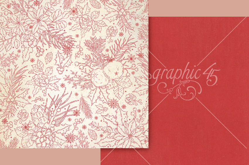Graphic 45 - Designpapier "Deck the Halls" Collection Pack 8x8 Inch - 24 Bogen