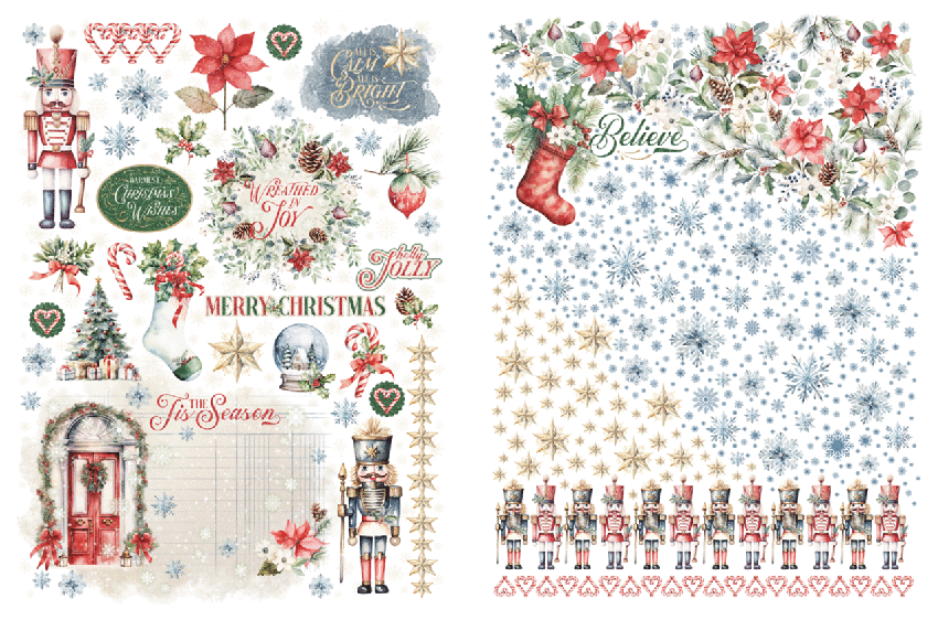Graphic 45 - Transfer Aufkleber "Deck the Halls" Rub-On