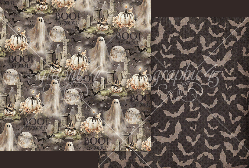 Graphic 45 - Designpapier "Ghostly Greetings" Collection Pack 12x12 Inch - 24 Bogen