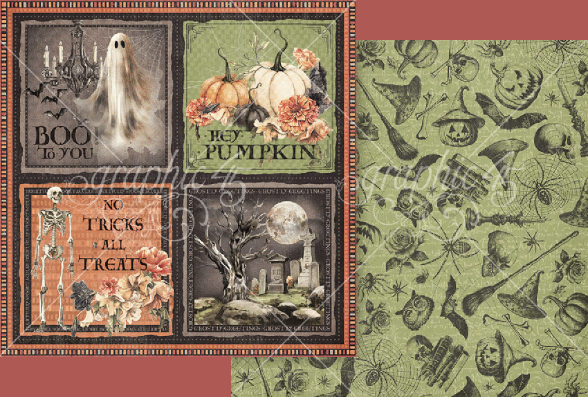Graphic 45 - Designpapier "Ghostly Greetings" Collection Pack 12x12 Inch - 24 Bogen