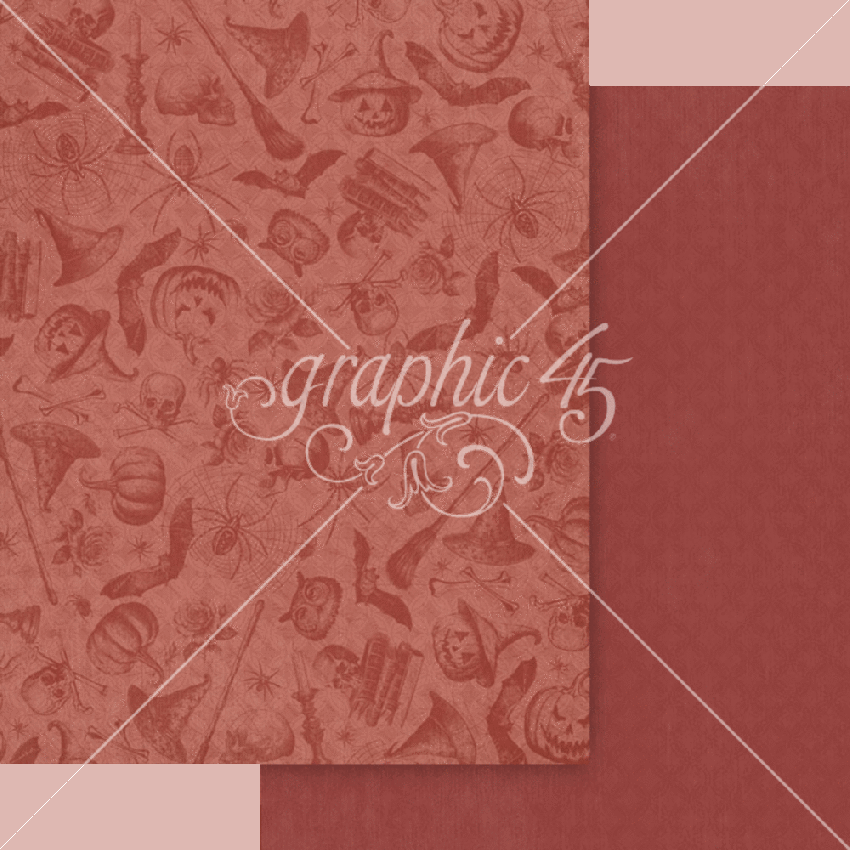 Graphic 45 - Designpapier "Ghostly Greetings" Patterns & Solid Pad 8,5x11 Inch - 16 Bogen