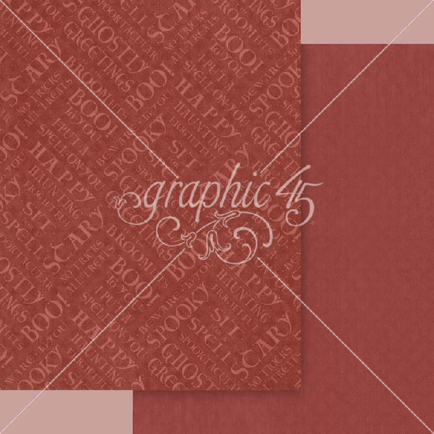Graphic 45 - Designpapier "Ghostly Greetings" Patterns & Solid Pad 8,5x11 Inch - 16 Bogen