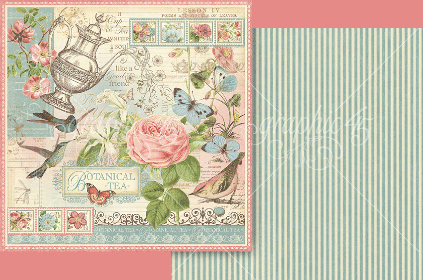 Graphic 45 - Designpapier "Botanical Tea Keepsake" Deluxe Collectors Edition 12x12 Inch - 24 Bogen