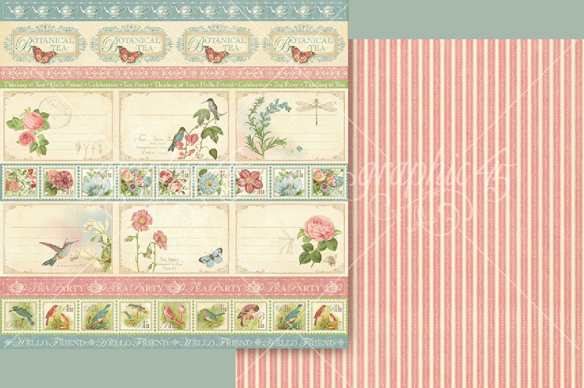 Graphic 45 - Designpapier "Botanical Tea Keepsake" Deluxe Collectors Edition 12x12 Inch - 24 Bogen