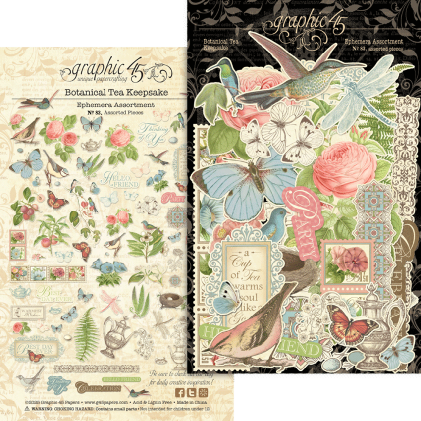 Graphic 45 - Designpapier "Tea Keepsake Kit" Deluxe Collectors Edition 12x12 Inch - 24 Bogen