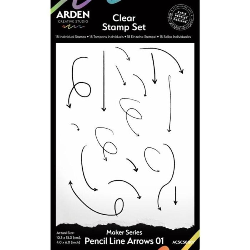 Arden Creative Studio - Stempelset "Pencil Line Arrows 01" Clear Stamps