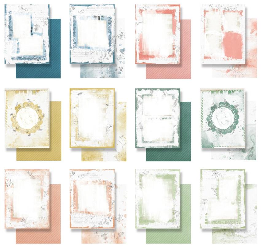 Arden Creative Studio - Designpapier "Page Starters" Paper Pack 6x8 Inch - 12 Bogen