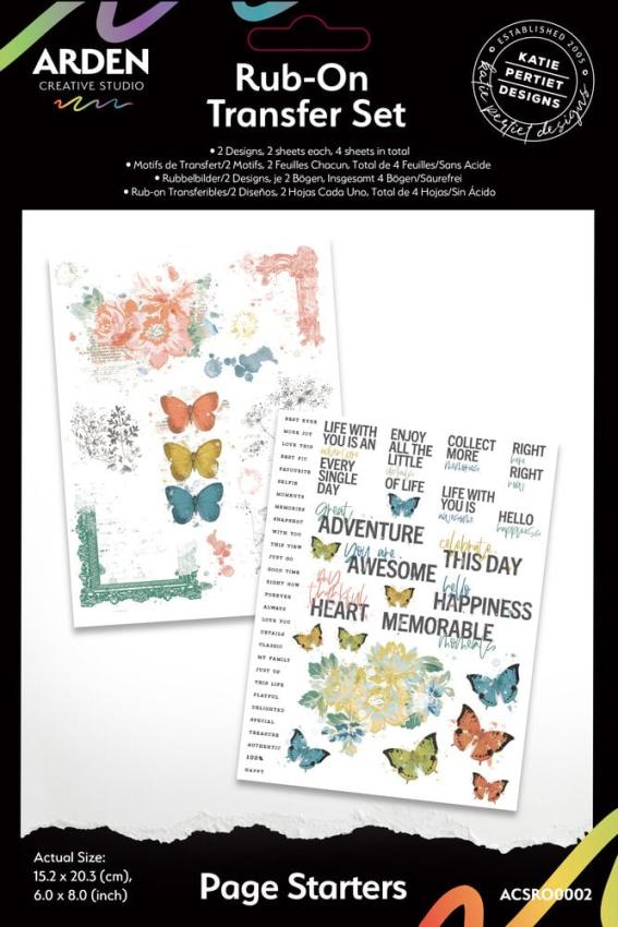 Arden Creative Studio - Transfer Aufkleber "Page Starters" Rub-On Transfer Set