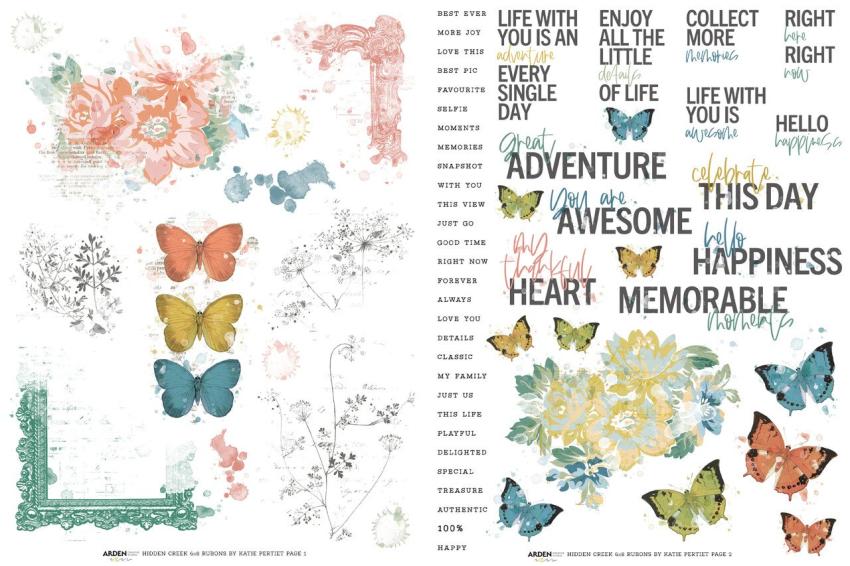 Arden Creative Studio - Transfer Aufkleber "Page Starters" Rub-On Transfer Set
