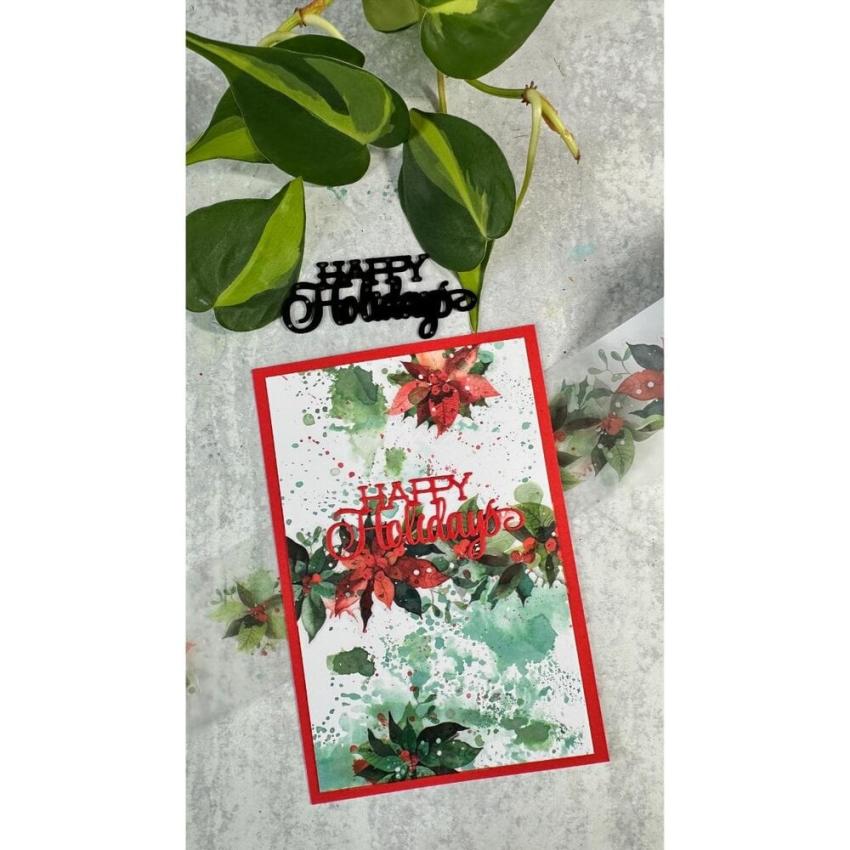 Arden Creative Studio - Decorative Tape "Season of Joy Poinsettia" Kiss Cut Pet Tape