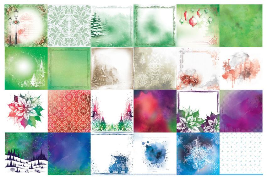 Arden Creative Studio - Designpapier "Vintage Christmas" Paper Pack 12x12 Inch - 12 Bogen