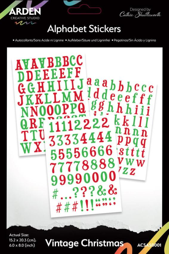 Arden Creative Studio - Aufkleber "Vintage Christmas" Alphabet Stickers