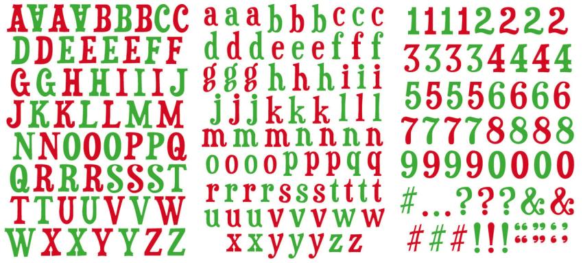 Arden Creative Studio - Aufkleber "Vintage Christmas" Alphabet Stickers