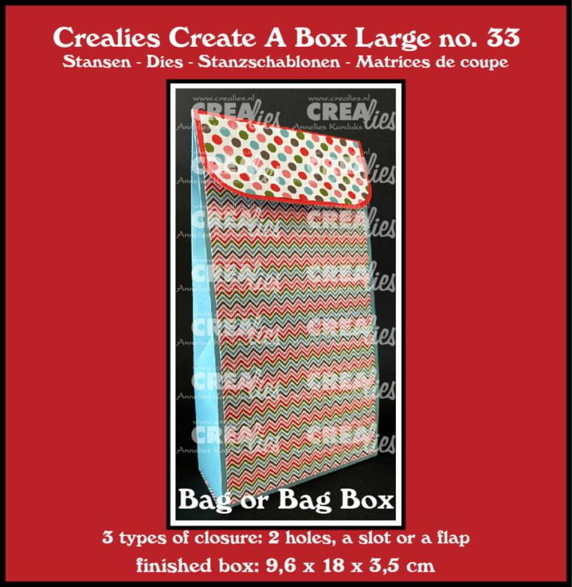 Crealies - Stanzschablone "No. 33 Bag Box for Gifts and Advent" Create A Box Large Dies