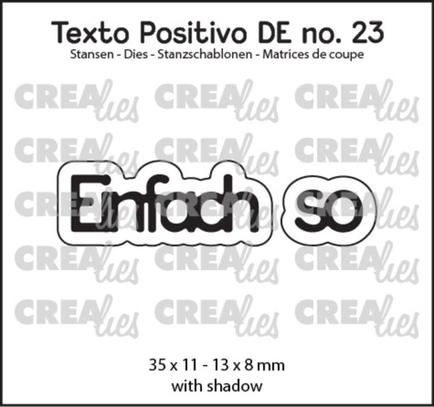 Crealies - Stanzschablone "No. 23 Einfach So" Texto Positivo Dies