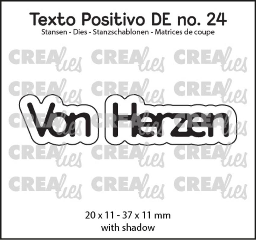Crealies - Stanzschablone "No. 24 Von Herzen" Texto Positivo Dies
