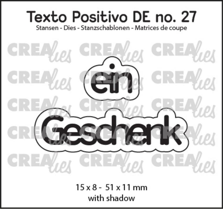 Crealies - Stanzschablone "No. 27 Ein Geschenk" Texto Positivo Dies