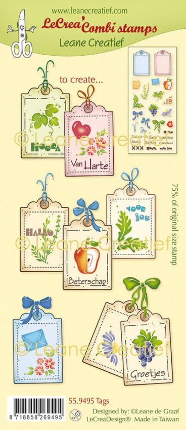 Leane Creatief - Stempelset "Tags" LeCrea Combi Clear Stamps
