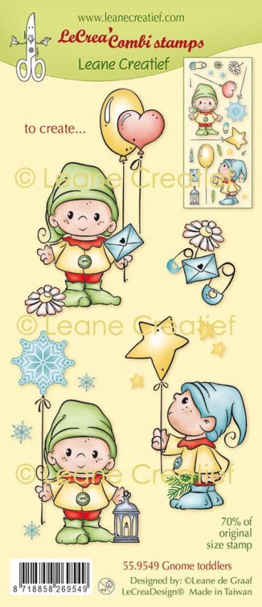 Leane Creatief - Stempelset "Gnome Toddlers" LeCrea Combi Clear Stamps