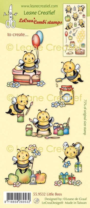 Leane Creatief - Stempelset "Little Bees" LeCrea Combi Clear Stamps