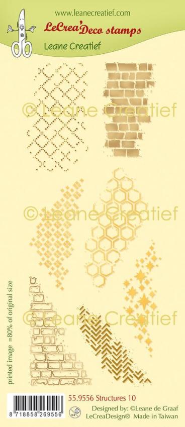 Leane Creatief - Stempelset "Structures 10" LeCrea Deco Clear Stamps