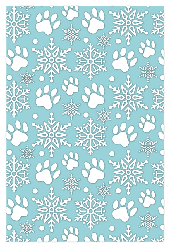 Crafters Companion - Prägefolder "Snowflakes & Paws" 2D Embossingfolder