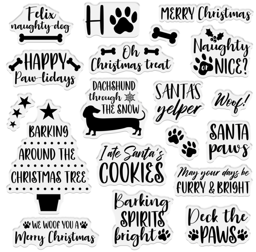 Crafters Companion - Stempelset "Deck the Paws" Clear Stamps
