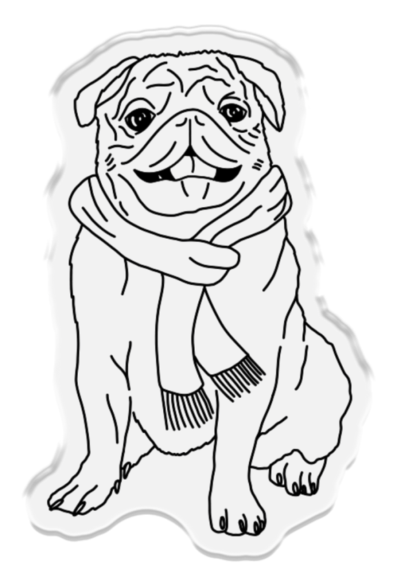 Crafters Companion - Stempelset & Stanzschablone "Pug" Stamp & Dies