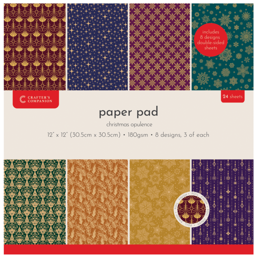 Crafters Companion - Designpapier "Christmas Opulence" Paper Pack 12x12 Inch - 36 Bogen