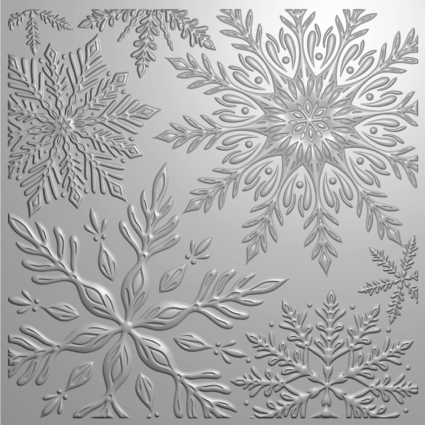 Crafters Companion - Prägefolder "Stylish Snowflakes" 3D Embossingfolder