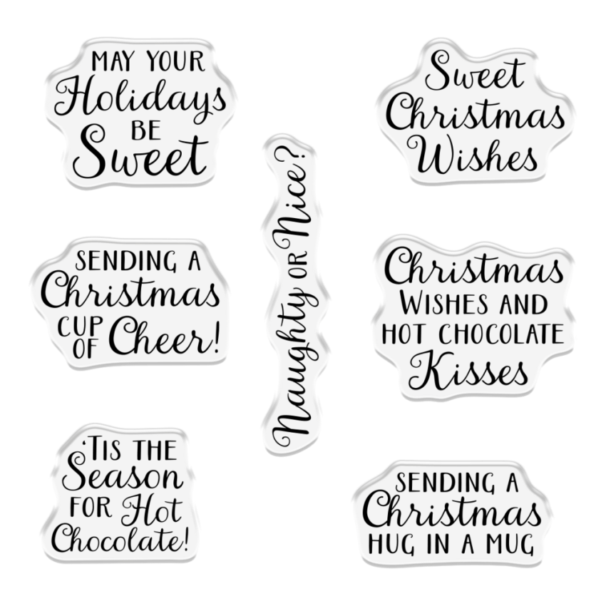 Crafters Companion - Stempelset & Stanzschablone "Hot Chocolate" Stamp & Dies