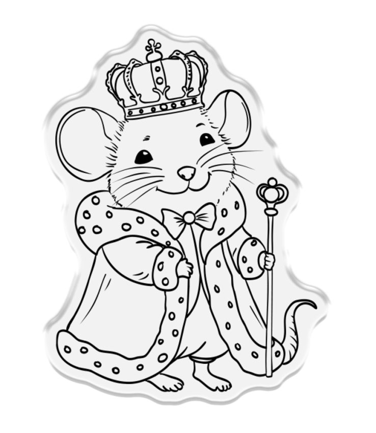 Crafters Companion - Stempelset & Stanzschablone "King Mouse" Stamp & Dies