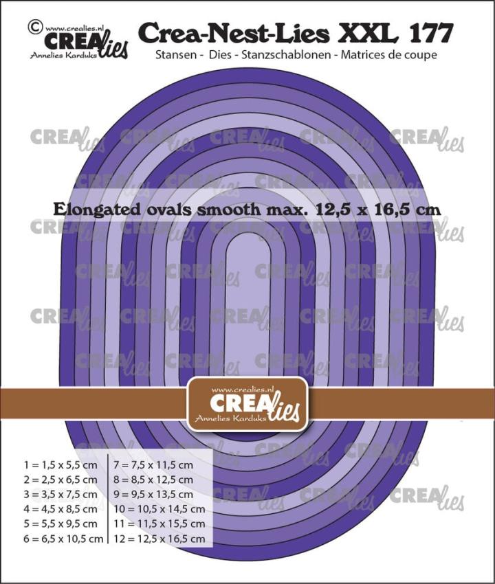 Crealies - Stanzschablone "No. 177 Elongated Ovals Smooth" Crea-Nest-Lies XXL Dies