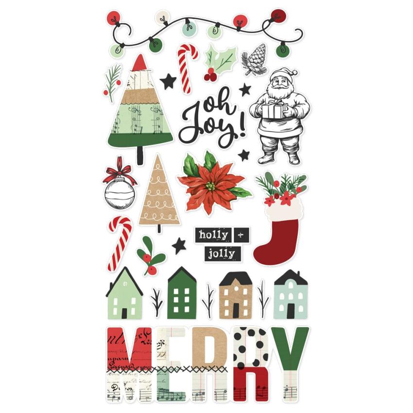 Simple Stories - Aufkleber "All Wrapped Up" Chipboard Sticker 