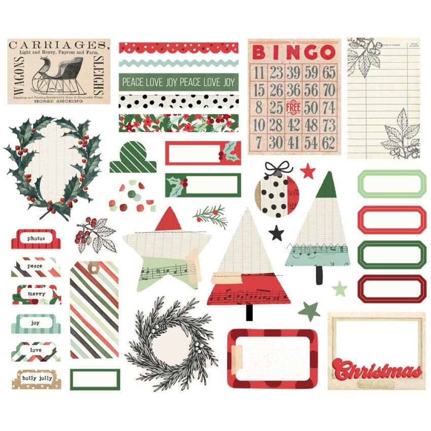 Simple Stories - Stanzteile "All Wrapped Up" Journal Bits & Pieces 
