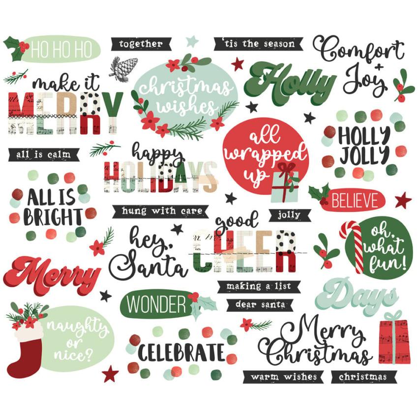 Simple Stories - Stanzteile "All Wrapped Up" Sentiment Bits & Pieces 