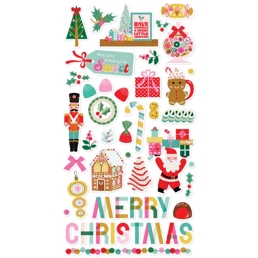 Simple Stories - Aufkleber "Hard Candy Christmas" Chipboard Sticker 