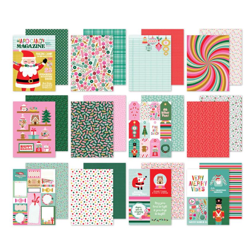 Simple Stories - Designpapier "Hard Candy Christmas" Paper Pack 6x8 Inch - 24 Bogen