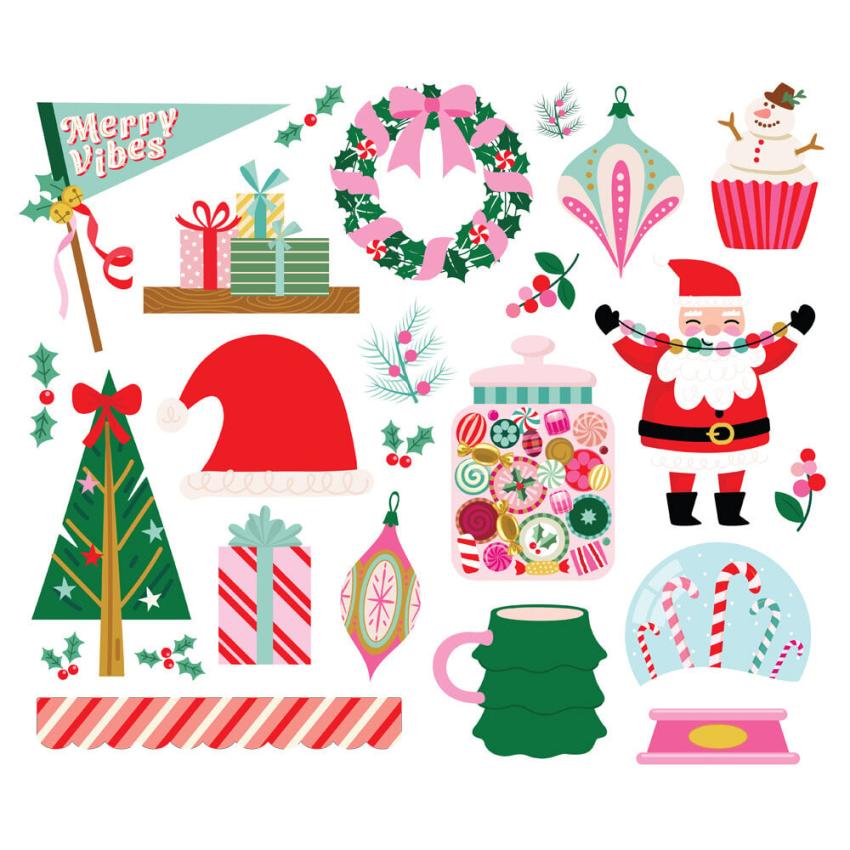 Simple Stories - Stanzteile "Hard Candy Christmas" Big Bits & Pieces 