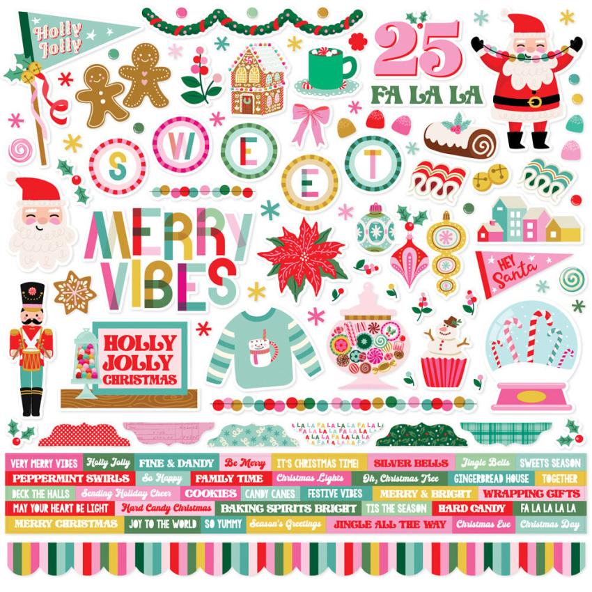 Simple Stories - Aufkleber "Hard Candy Christmas" Cardstock Sticker 