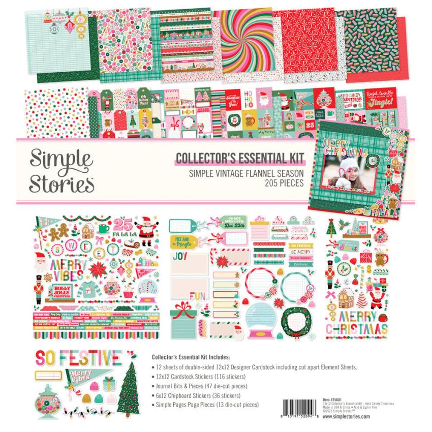Simple Stories - Collectors Essential Kit "Hard Candy Christmas" 12 Bogen Designpapier
