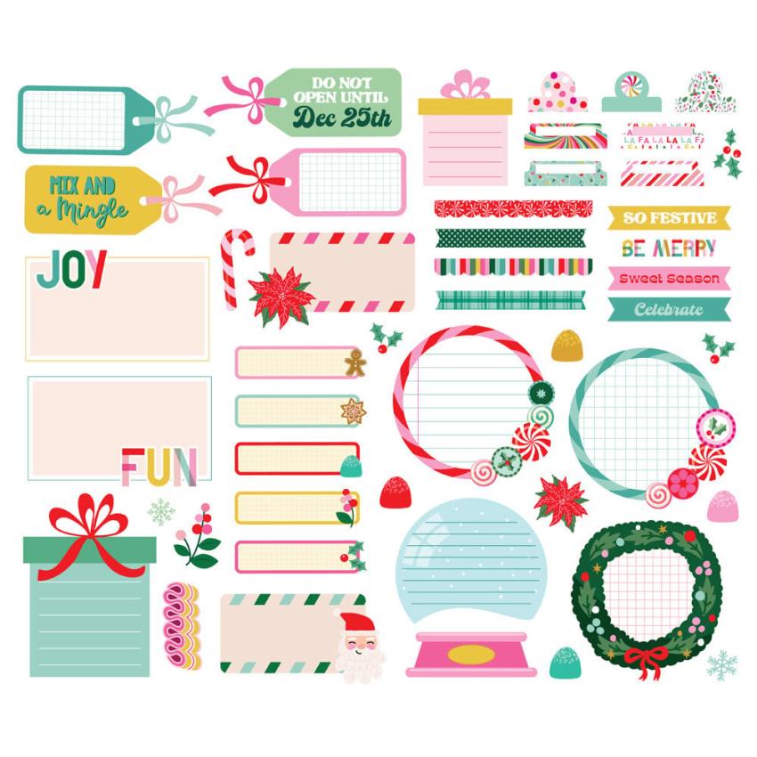 Simple Stories - Stanzteile "Hard Candy Christmas" Journal Bits & Pieces 