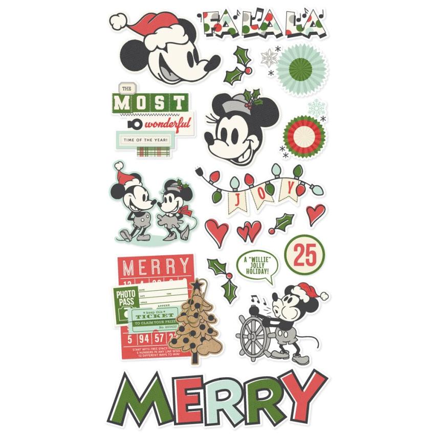 Simple Stories - Aufkleber "Say Cheese Classic Mouse Christmas" Chipboard Sticker 