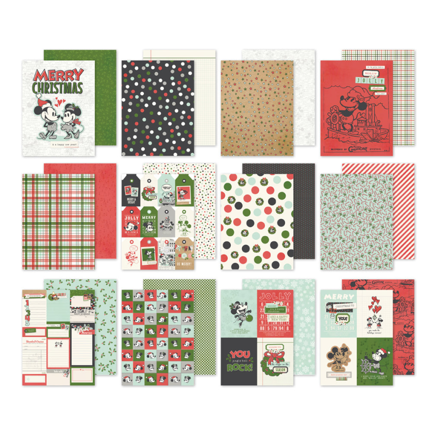 Simple Stories - Designpapier "Say Cheese Classic Mouse Christmas" Paper Pack 6x8 Inch - 24 Bogen