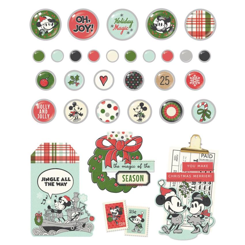 Simple Stories - Decorative Brads "Say Cheese Classic Mouse Christmas" 