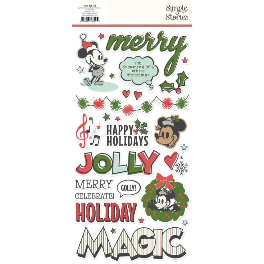 Simple Stories - Aufkleber "Say Cheese Classic Mouse Christmas" Foam Sticker