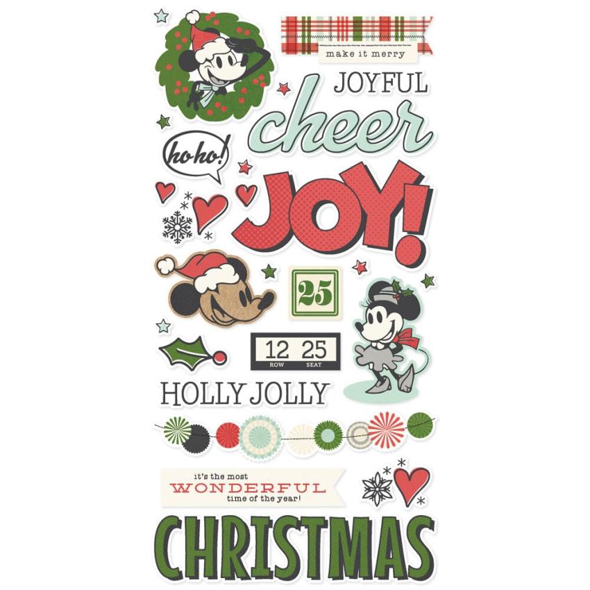 Simple Stories - Aufkleber "Say Cheese Classic Mouse Christmas" Foam Sticker