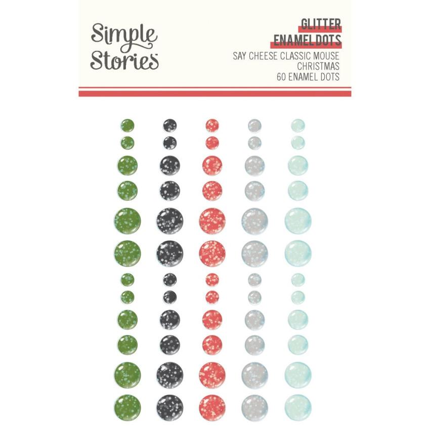 Simple Stories - Enamel Dots "Say Cheese Classic Mouse Christmas" 60 Stück 