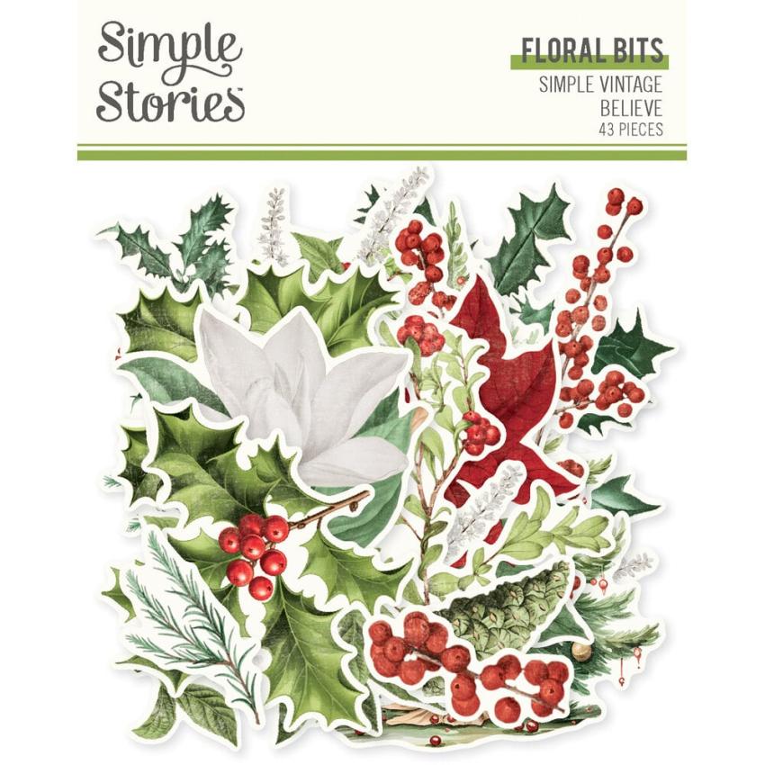 Simple Stories - Stanzteile "Simple Vintage Believe" Floral Bits & Pieces 