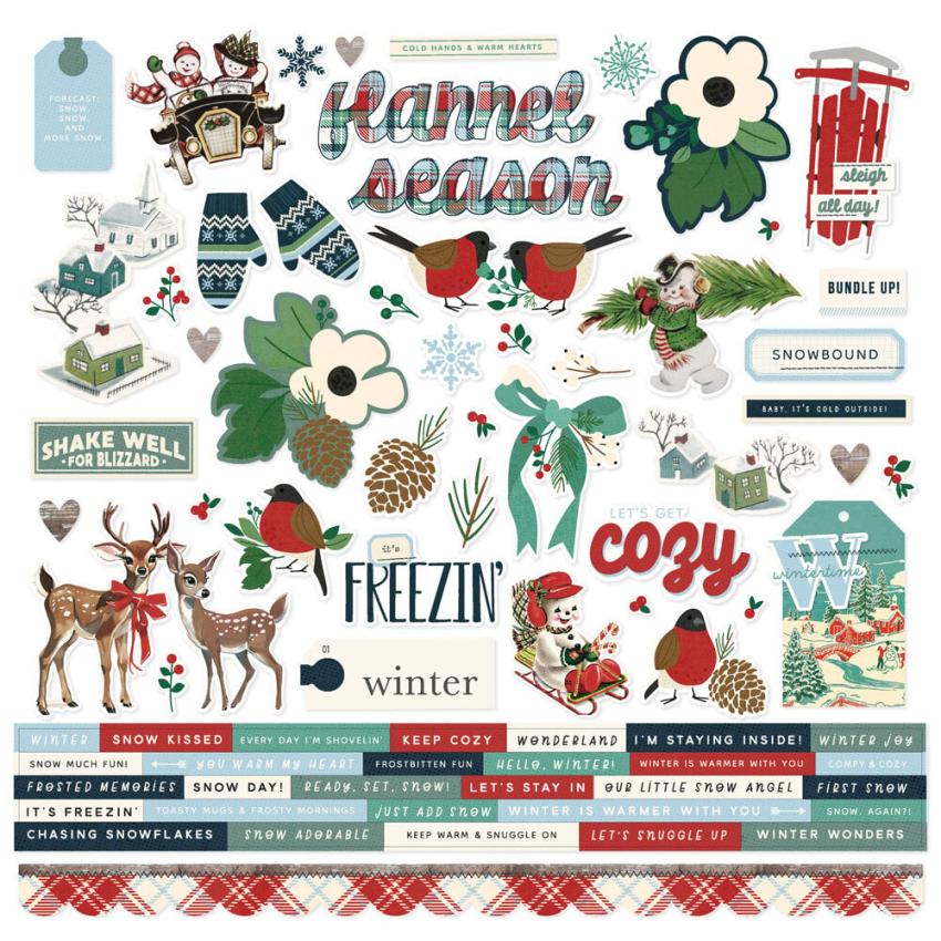 Simple Stories - Aufkleber "Simple Vintage Flannel Season" Cardstock Sticker 